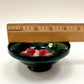 Moorcroft, Anemone, Bowl, Red Pink on Green Cobalt Blue, 1940s, Trinket Bowl