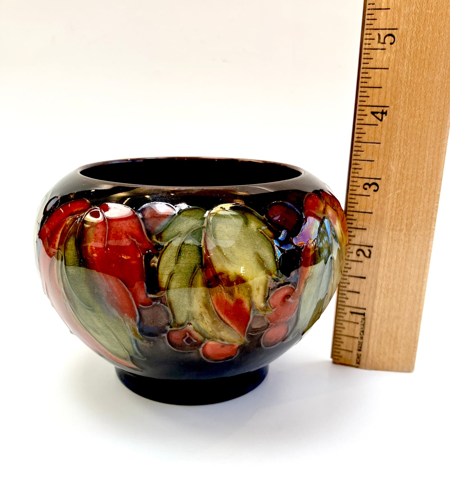 Moorcroft, Leaf and Berry, Leaf and Fruit, Vintage, Vase, Art Pottery, William Moorcroft