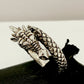 Sterling Silver Spikey Scales Coiled Dragon Ring