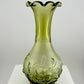 Olive Green, Imperial Glass,  Bud Vase, Open Rose, Vintage