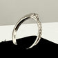 Sterling Silver Delicate Textured Infinity Snake Ring with Cubic Zirconia Eyes