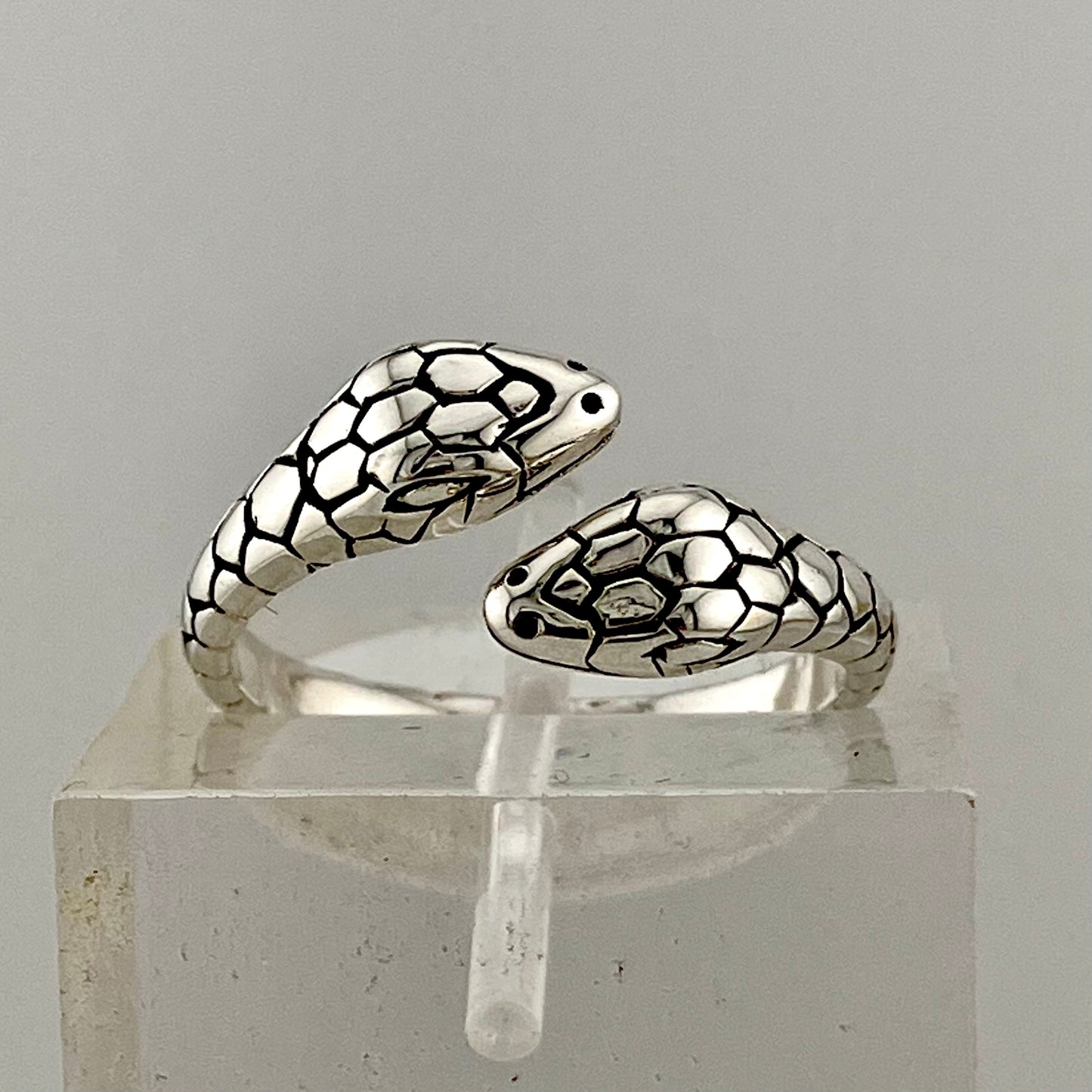 Sterling Silver Double Headed Snake Two Headed Snake Ring