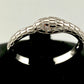 Sterling Silver Delicate Textured Infinity Snake Ring with Cubic Zirconia Eyes