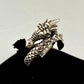 Sterling Silver Spikey Scales Coiled Dragon Ring