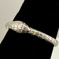 Sterling Silver Delicate Textured Infinity Snake Ring with Cubic Zirconia Eyes
