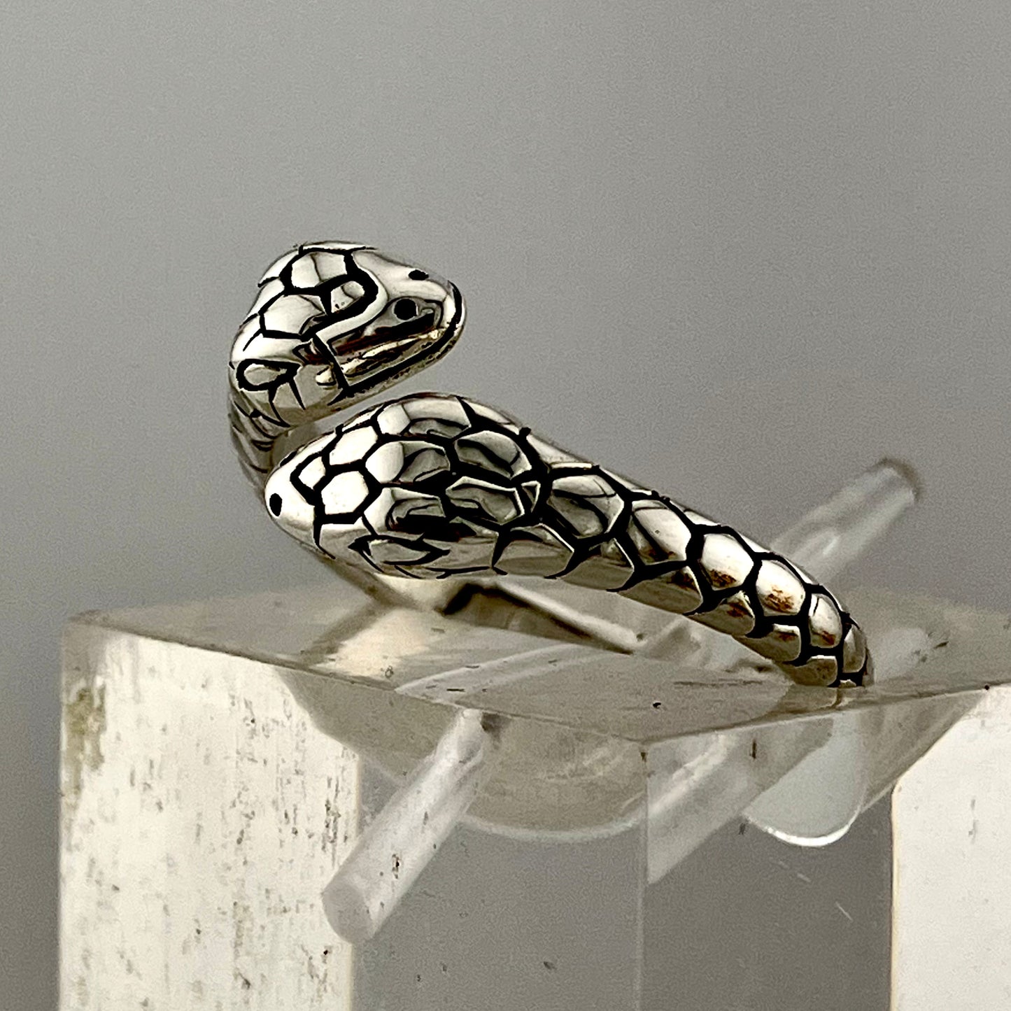 Sterling Silver Double Headed Snake Two Headed Snake Ring