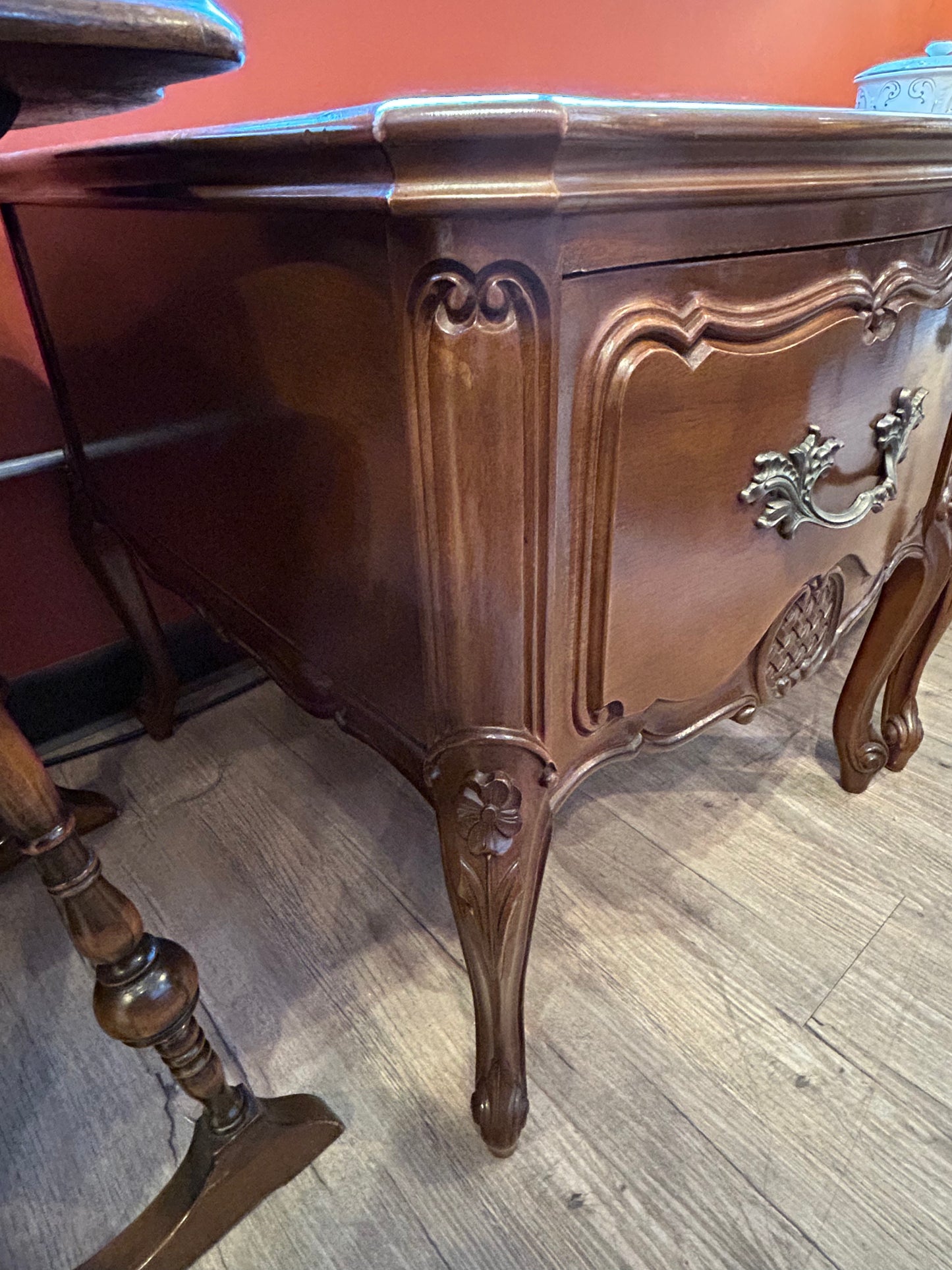 A Matched Pair of Fine Vintage Dark Wood End Tables (Coffee Tables)