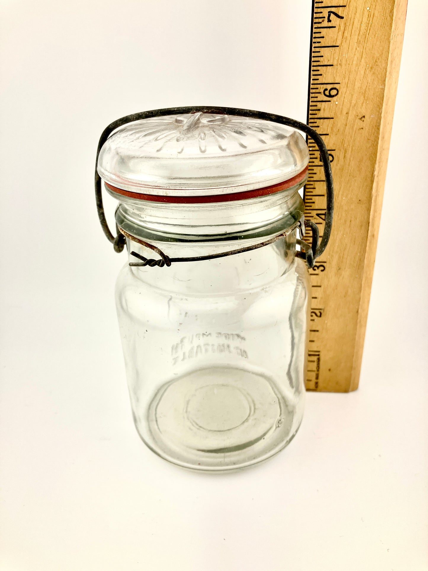 Perfect Seal, Clear, Glass, Canning Jar, Canner, Sealer, Vintage, Wired, One Pint
