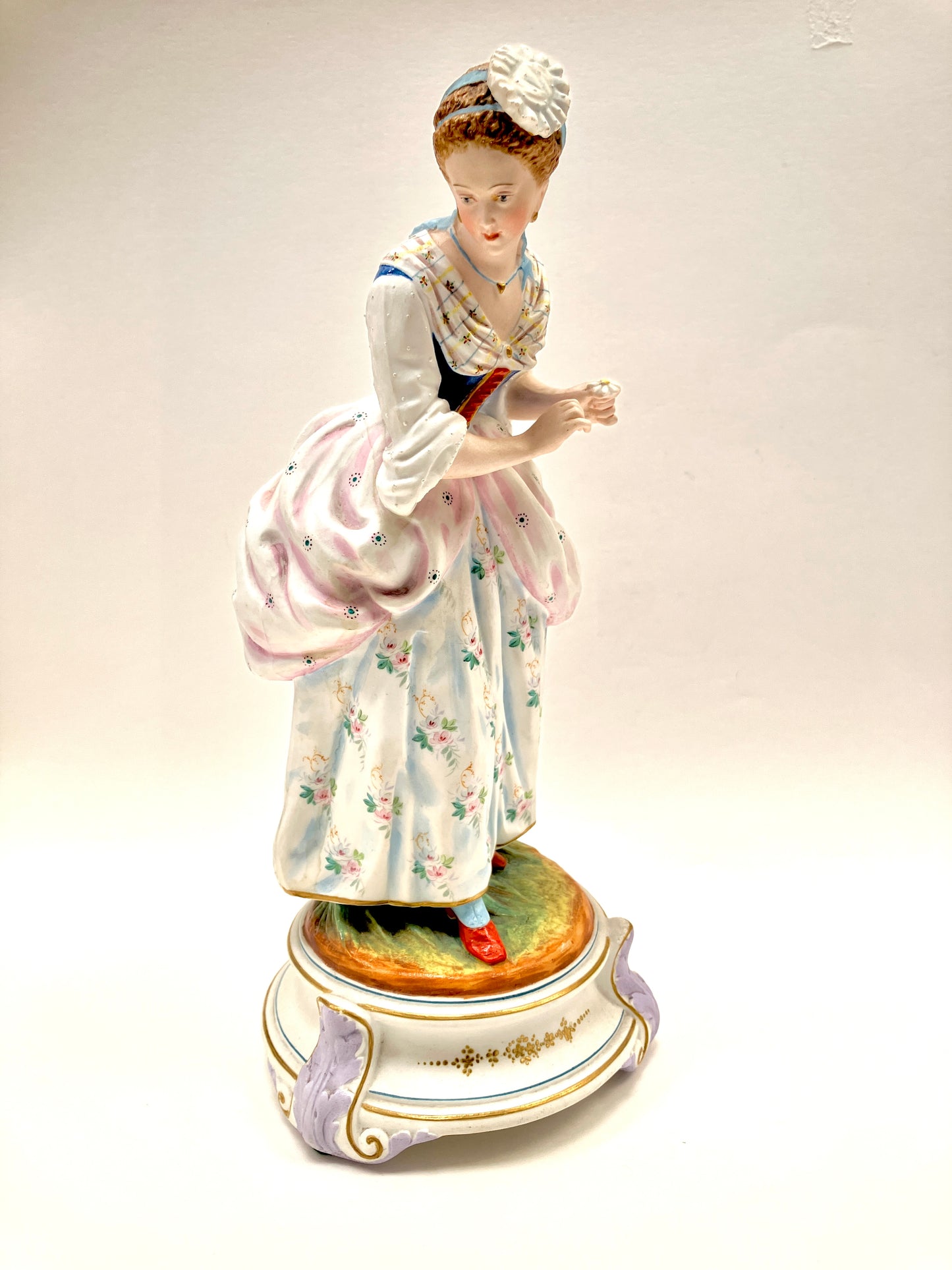 Jean Gille, Gille Jeune, Porcelain, Love Letter, Figurines, Pair, Antique, Couple, Courting, France