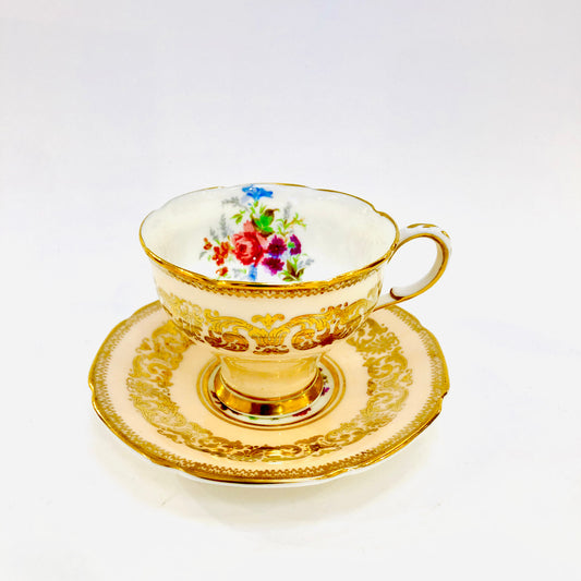 Paragon, Peach, Demitasse, Cup, Saucer, Cup and Saucer, Vintage, Fine Bone China, England, Double Warrant,