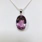 Amethyst, Faceted, Oval, Pendant, Sterling Silver, Large