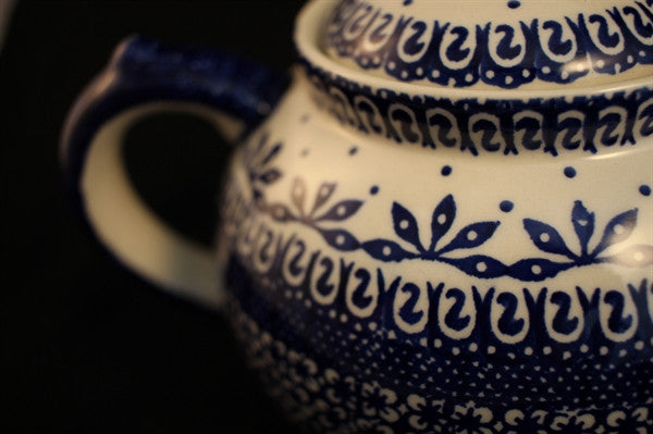 Polish Pottery Afternoon Teapot in "Blue On White"