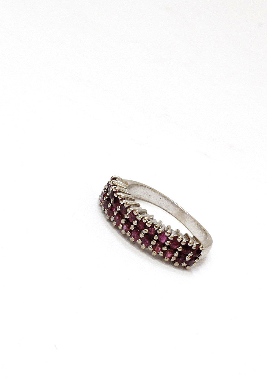 White Gold Natural Ruby Ring