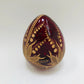Russian, Faberge Style, Egg, Red, Cranberry, Glass, Engraved, Gold, Egg