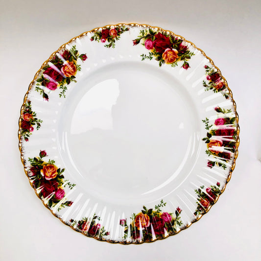 Royal Albert, Old Country Roses, Plate, Dinner, Vintage, Red, Roses, England,  Steampunk
