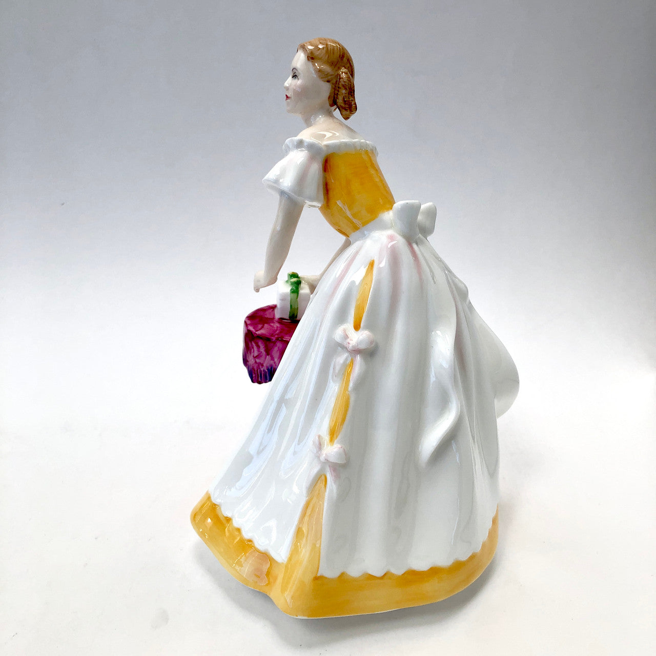 Royal Doulton, Happy Birthday, HN3095, HN 3095, Figurine, Vintage, England, Pauline Parsons, Lady, Yellow, Handpainted, Hand Painted