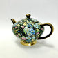 Teapot, Tea Pot, Empire Ware, Marguerite, Chintz, Black, Floral, Antique, Vintage, Gold Trimmed