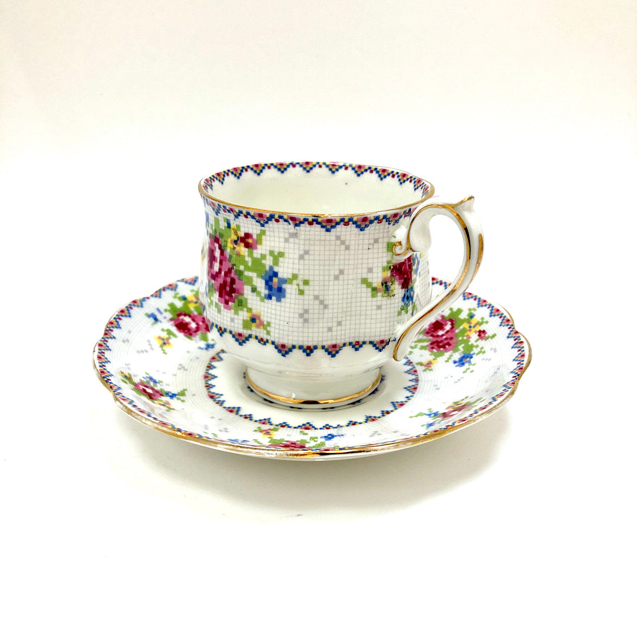 Royal Albert, Petit Point, Vintage, Cup and Saucer, Tea cup, Teacup, Cup,  Saucer, England