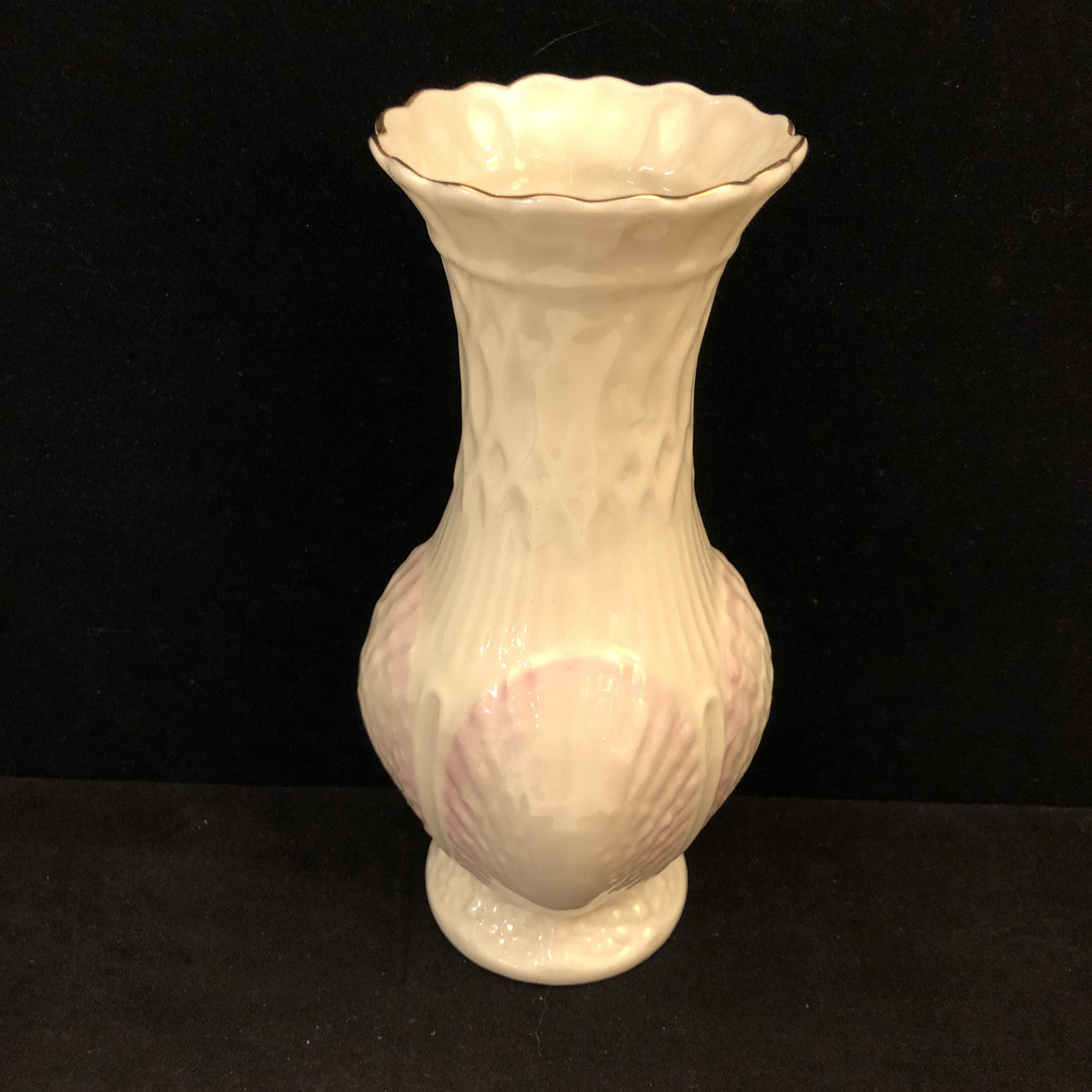 Belleek Pink Shell Vase