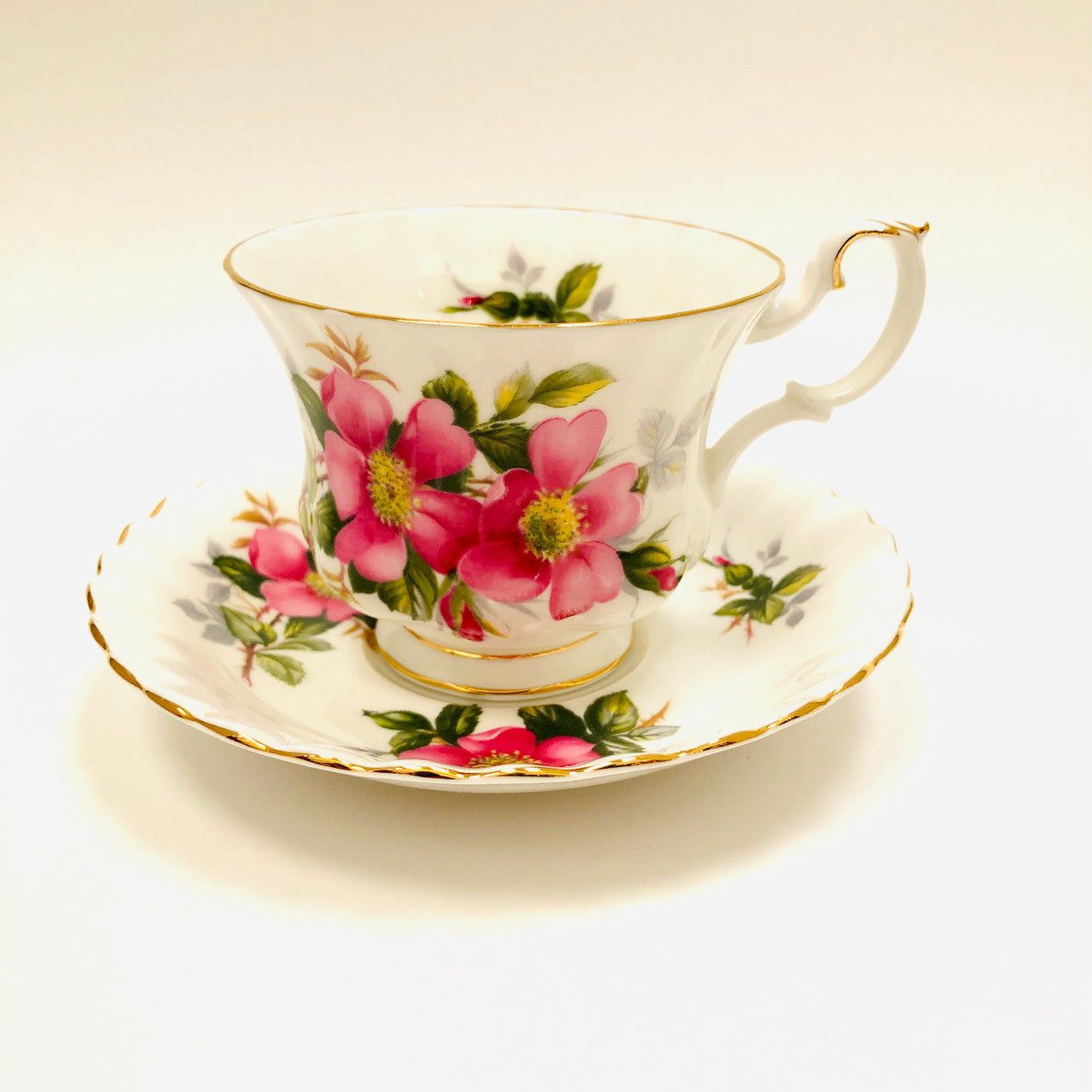 Royal Albert, Alberta, Prairie Rose, Montrose, Tea cup, Cup, Saucer, Cup and Saucer, Teacup, Wild Rose, Pink, Rose, Floral, Vintage