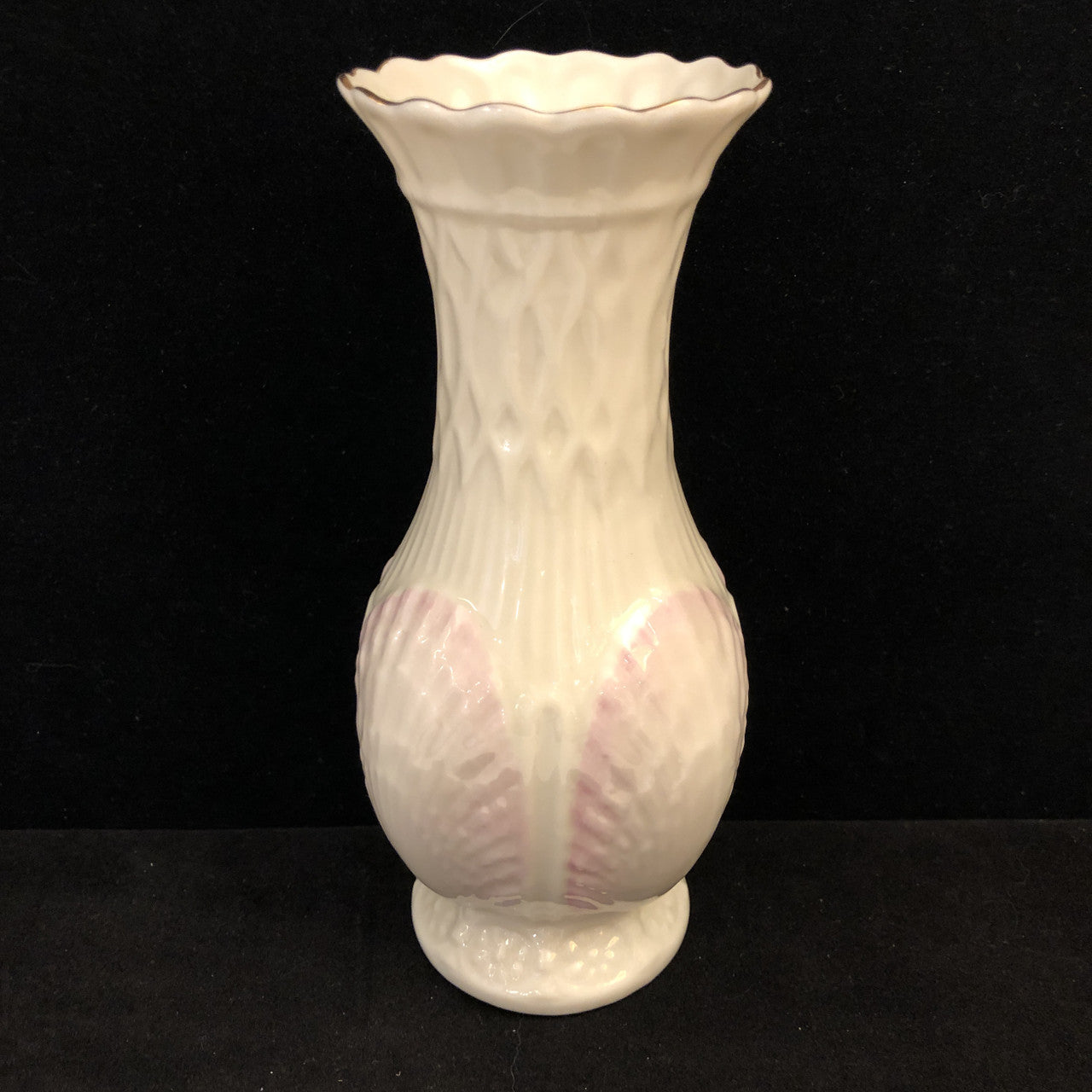 Belleek Pink Shell Vase