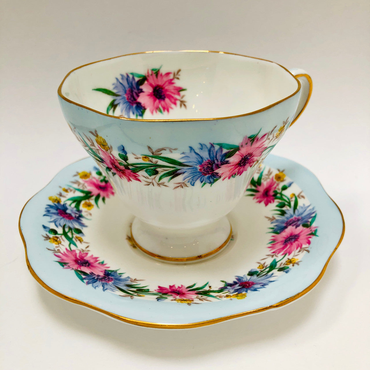 Foley, Cornflower, Blue, Vintage, Cup, Saucer, Steampunk, Fine Bone China, Tea Cup, Tea, Cup