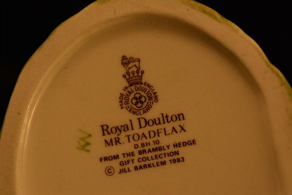 Royal Doulton,  Brambley Hedge, Mr. Toadflax, 1983, Vintage, Rude,
