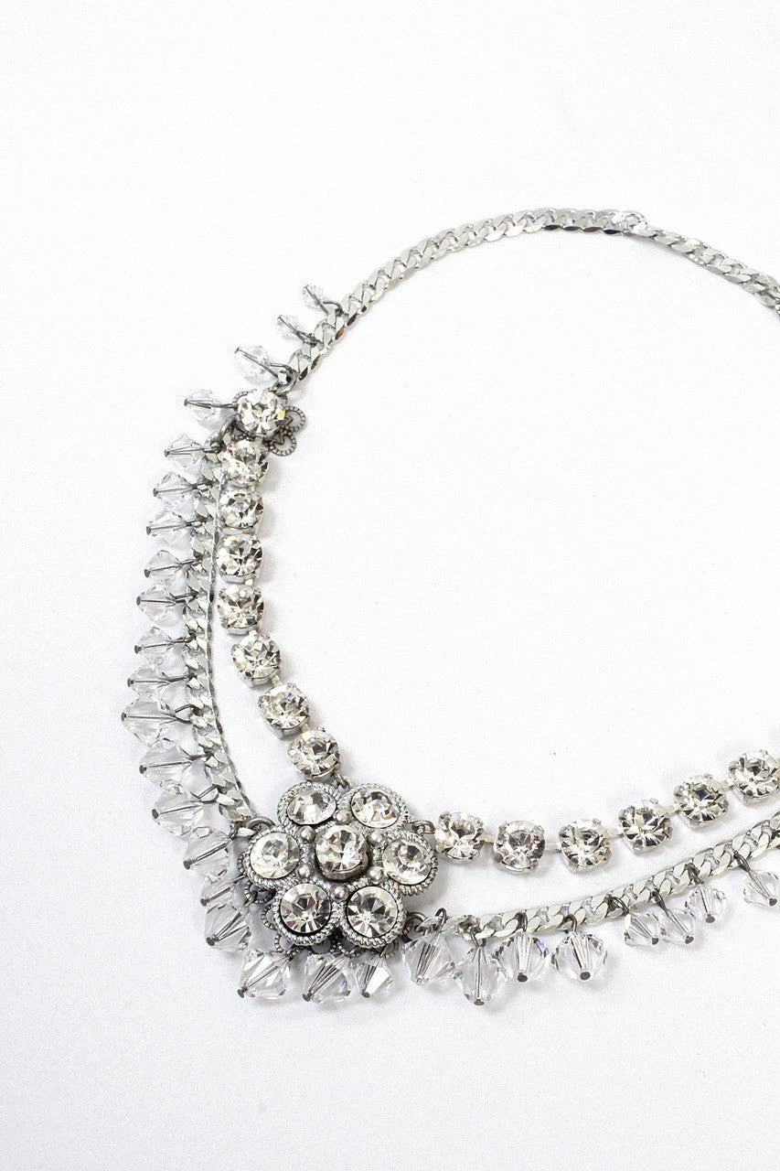 Michal Negrin, Silver, Clear, Crystal, Necklace, #15577