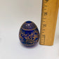 Russian, Faberge Style, Egg, Cobalt Blue, Glass,Engraved, Gold, Egg
