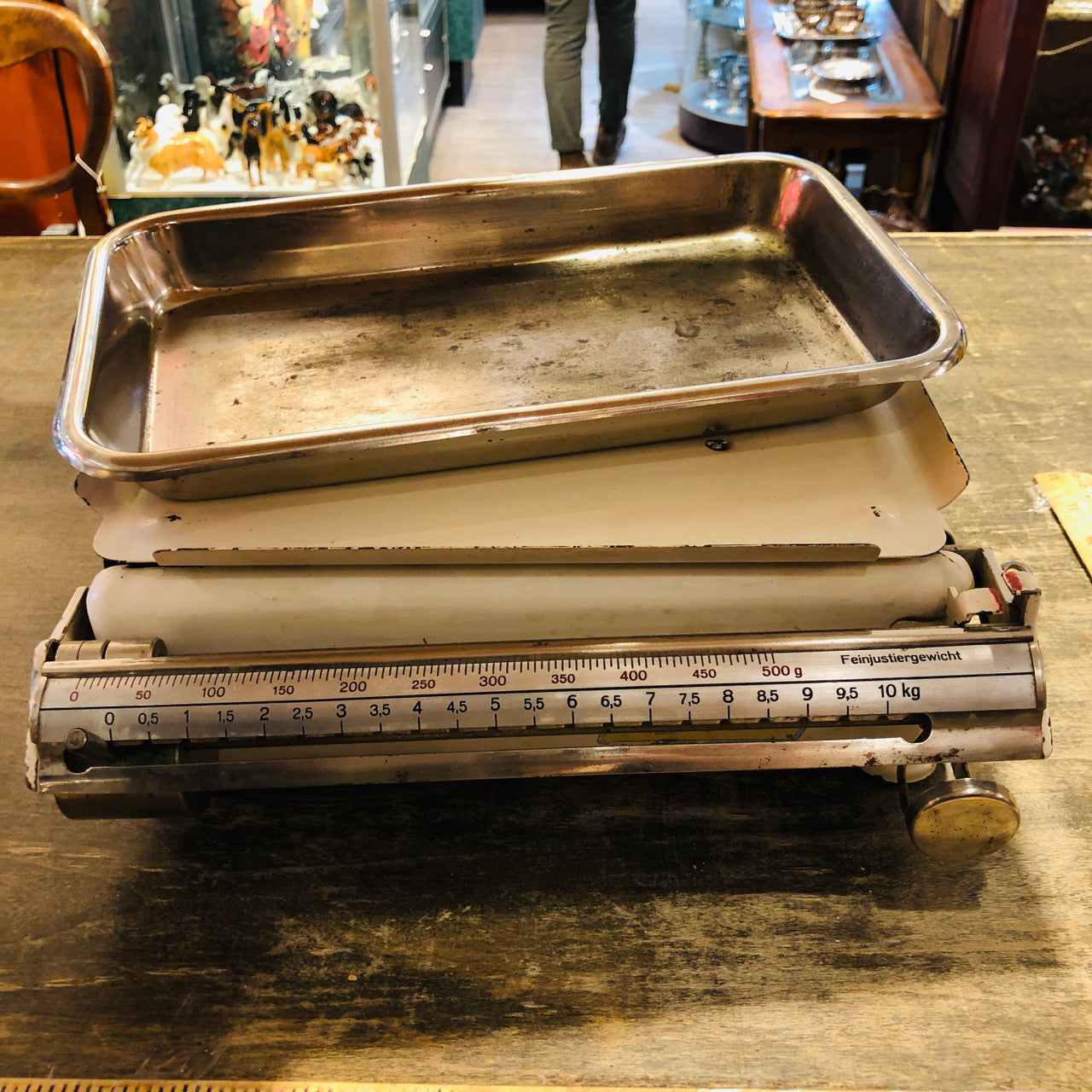 Vintage, scale, EXAKTA SOLID, with sliding weights, with tray, Germany