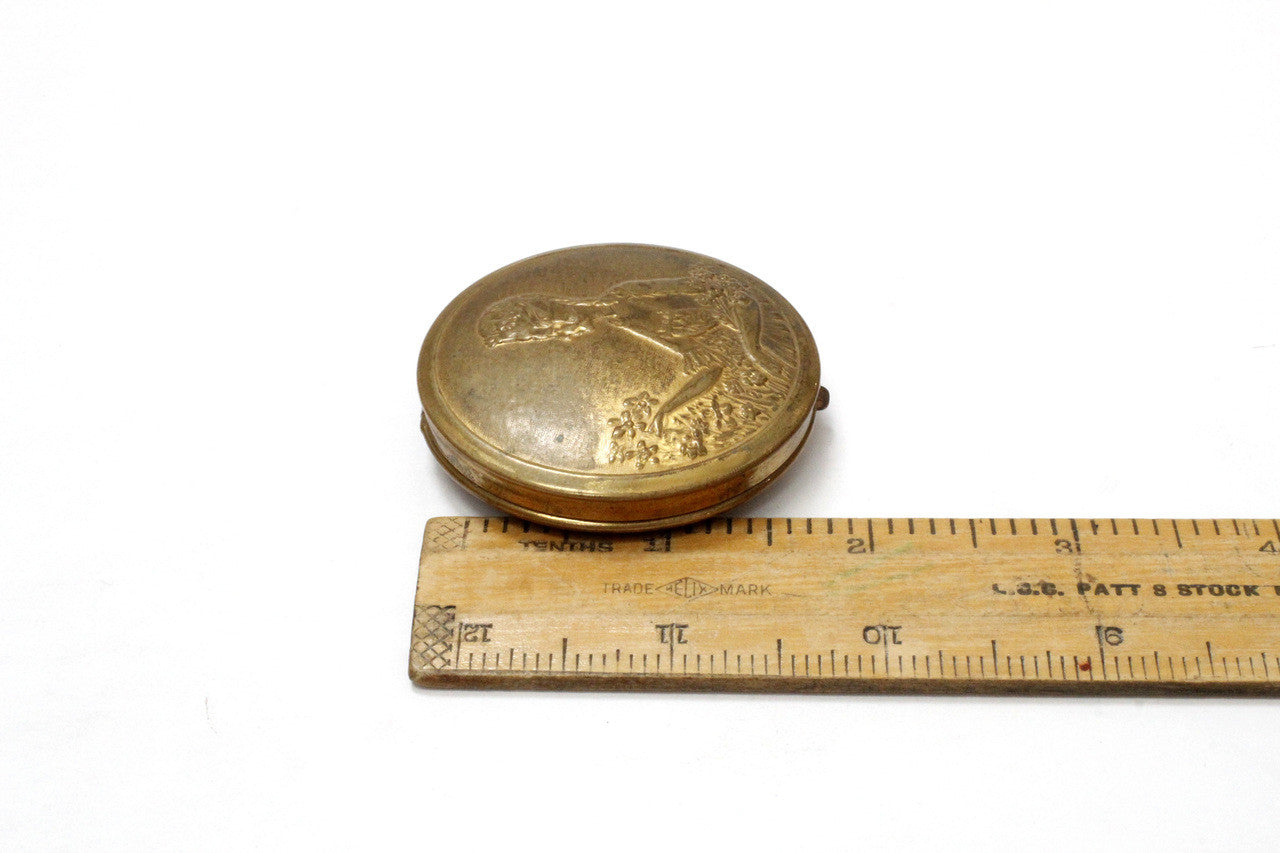 Vintage Norida Gold Colored Beauty Powder Compact