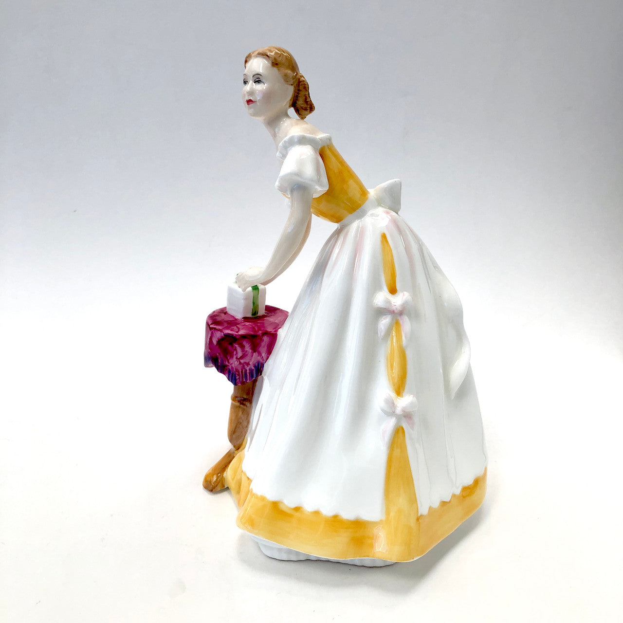 Royal Doulton, Happy Birthday, HN3095, HN 3095, Figurine, Vintage, England, Pauline Parsons, Lady, Yellow, Handpainted, Hand Painted