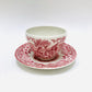 The Constable Series Bicentennial, 1776-1976, Tea Cup, Teacup, Cup and Saucer, J Broadhurst, Ironstone, Red Etched Old-Fashioned Rural Scene, United States Independence