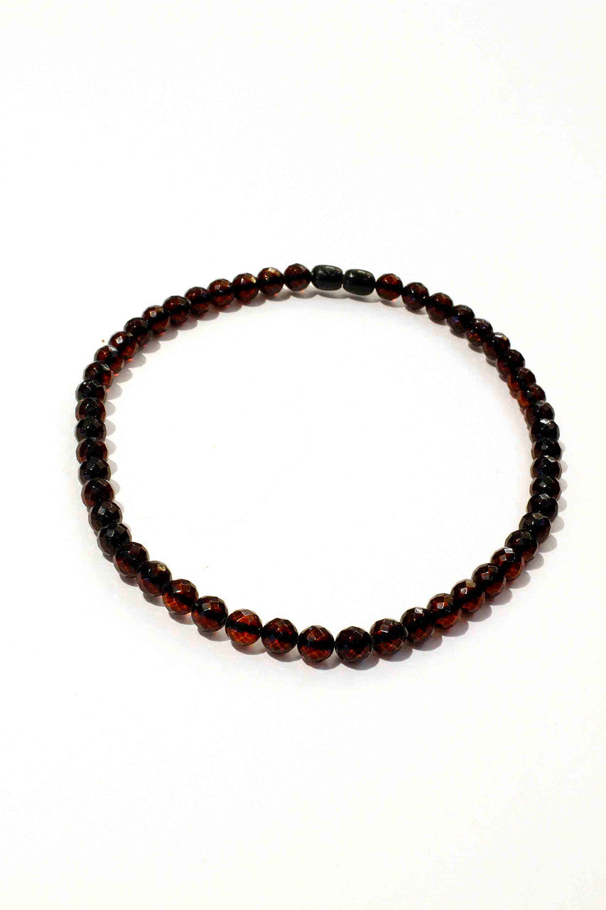 Faceted Cognac Amber Necklace