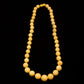 Butter Amber Round Bead Necklace with Screwcatch