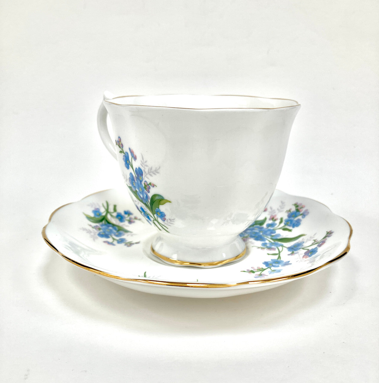 Royal Albert, Forget-Me-Not, Cup, Teacup, Tea cup, Saucer, Vintage, Blue Flowers, Floral, Fine Bone China, England