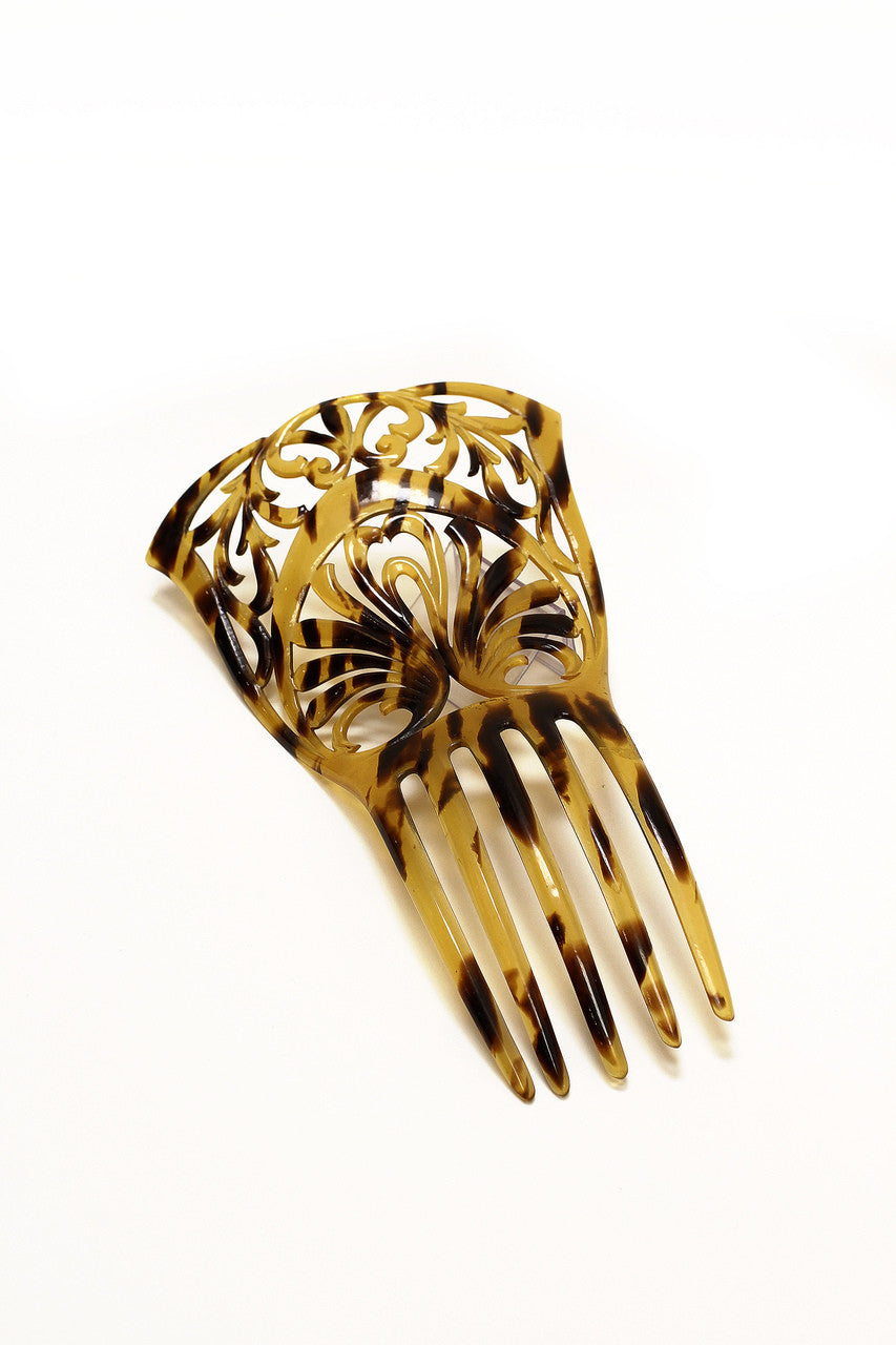 Vintage Carved Tortoise Shell Hair Comb