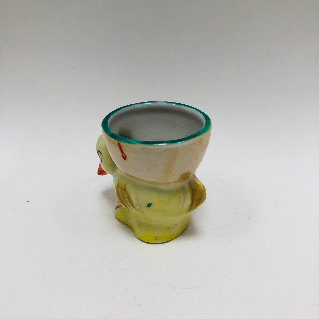 Ceramic, Vintage, Retro, Duckling, Figural, ~1950s, Egg Cup, Japan, Yellow