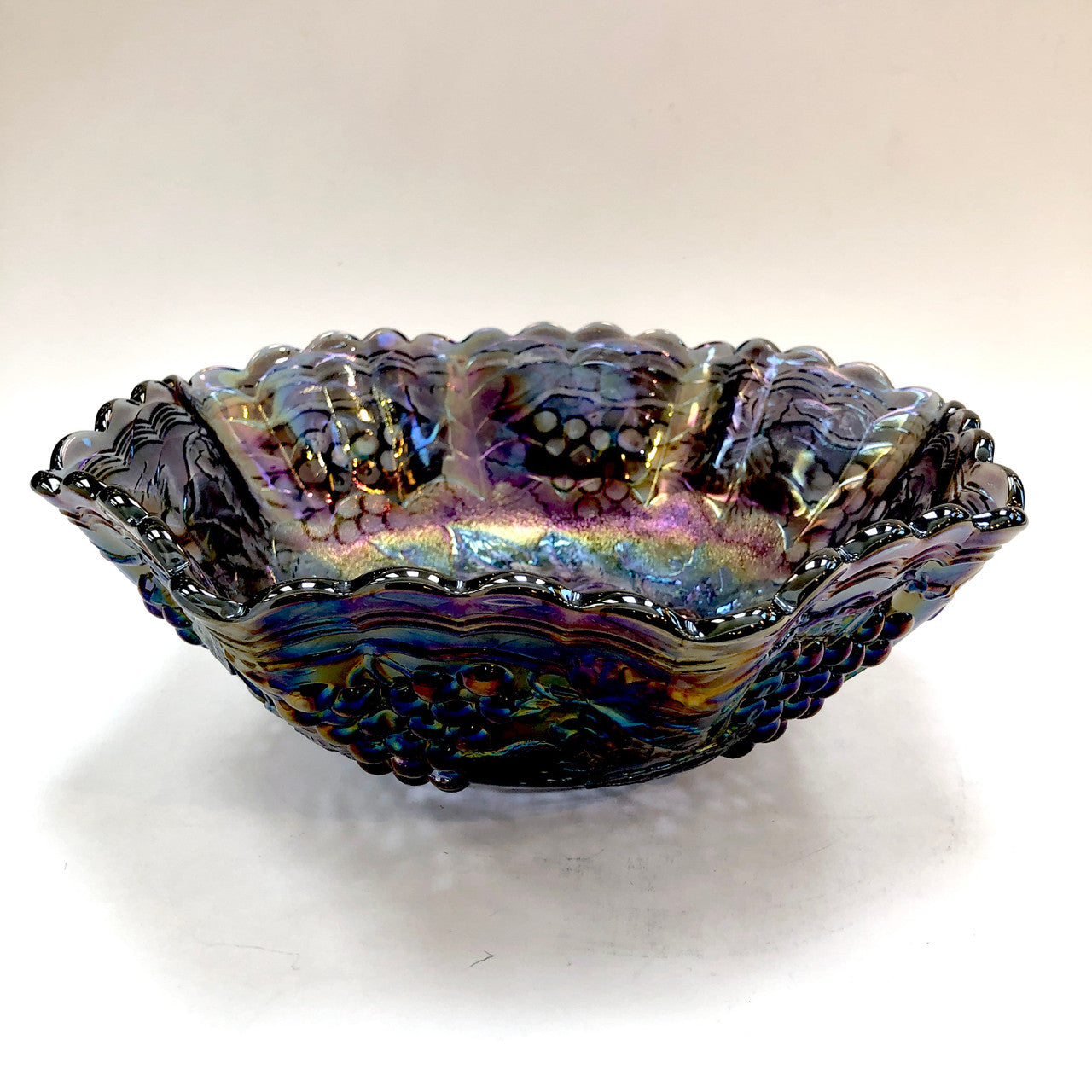 Iridescent, Carnival, Glass, Imperial, Grape, Imperial, Bowl, Vintage