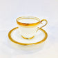 Aynsley, Elizabeth, Gold Encrusted, Laurel, Demitasse, Cup, Saucer, Footed, Fine Bone China, Vintage, Steampunk