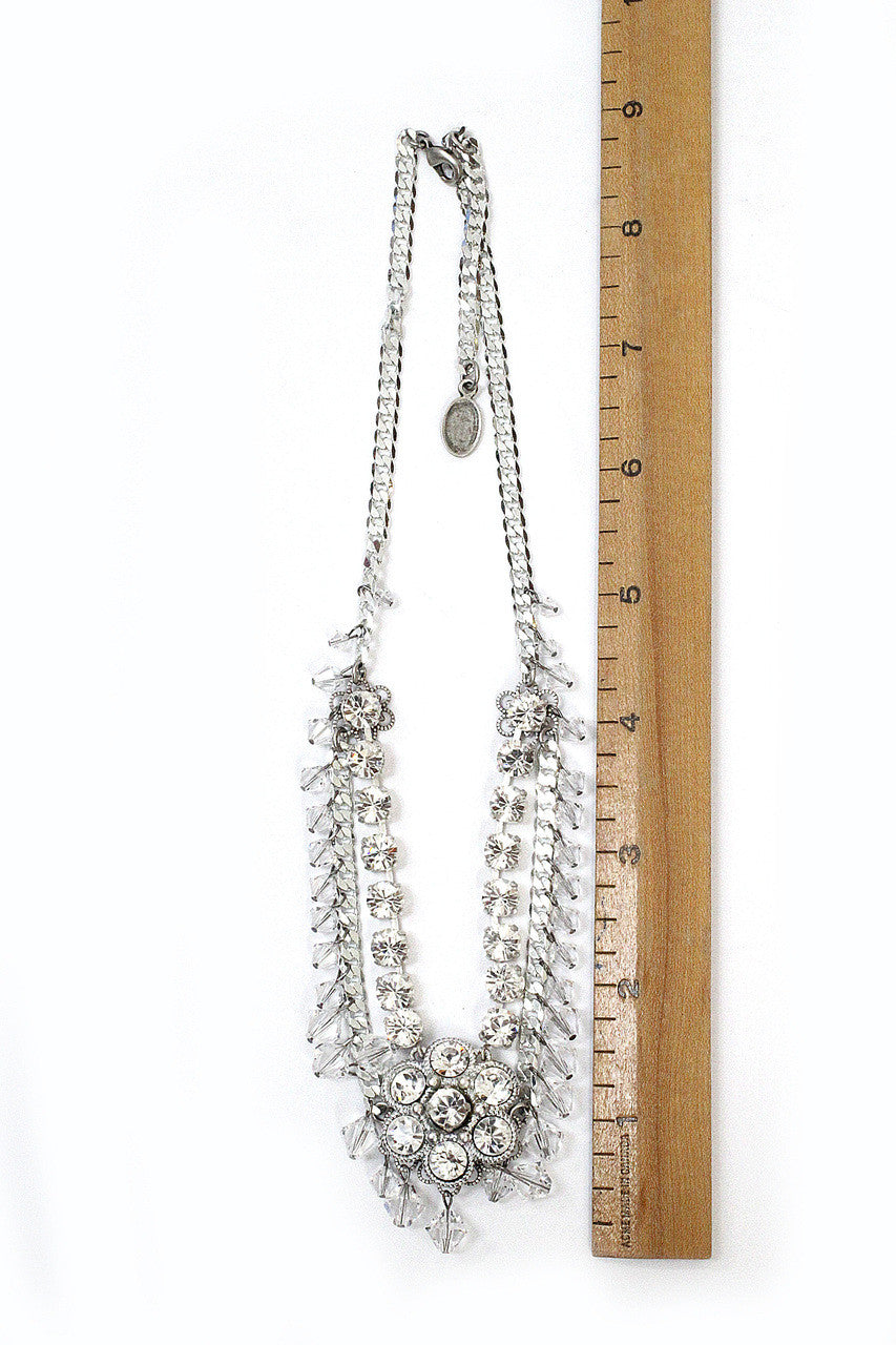 Michal Negrin, Silver, Clear, Crystal, Necklace, #15577