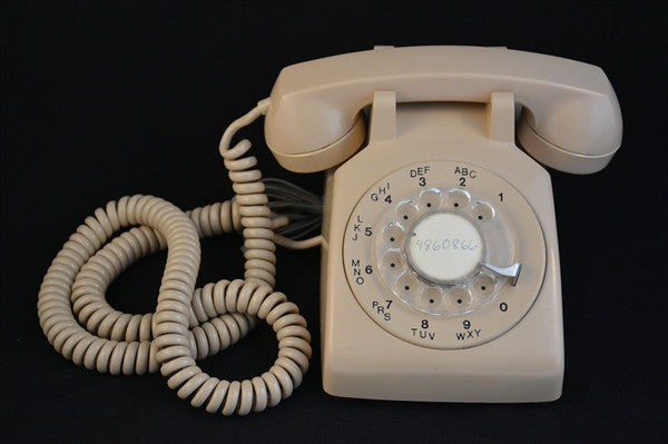 Vintage Beige-Pink Rotary Telephone