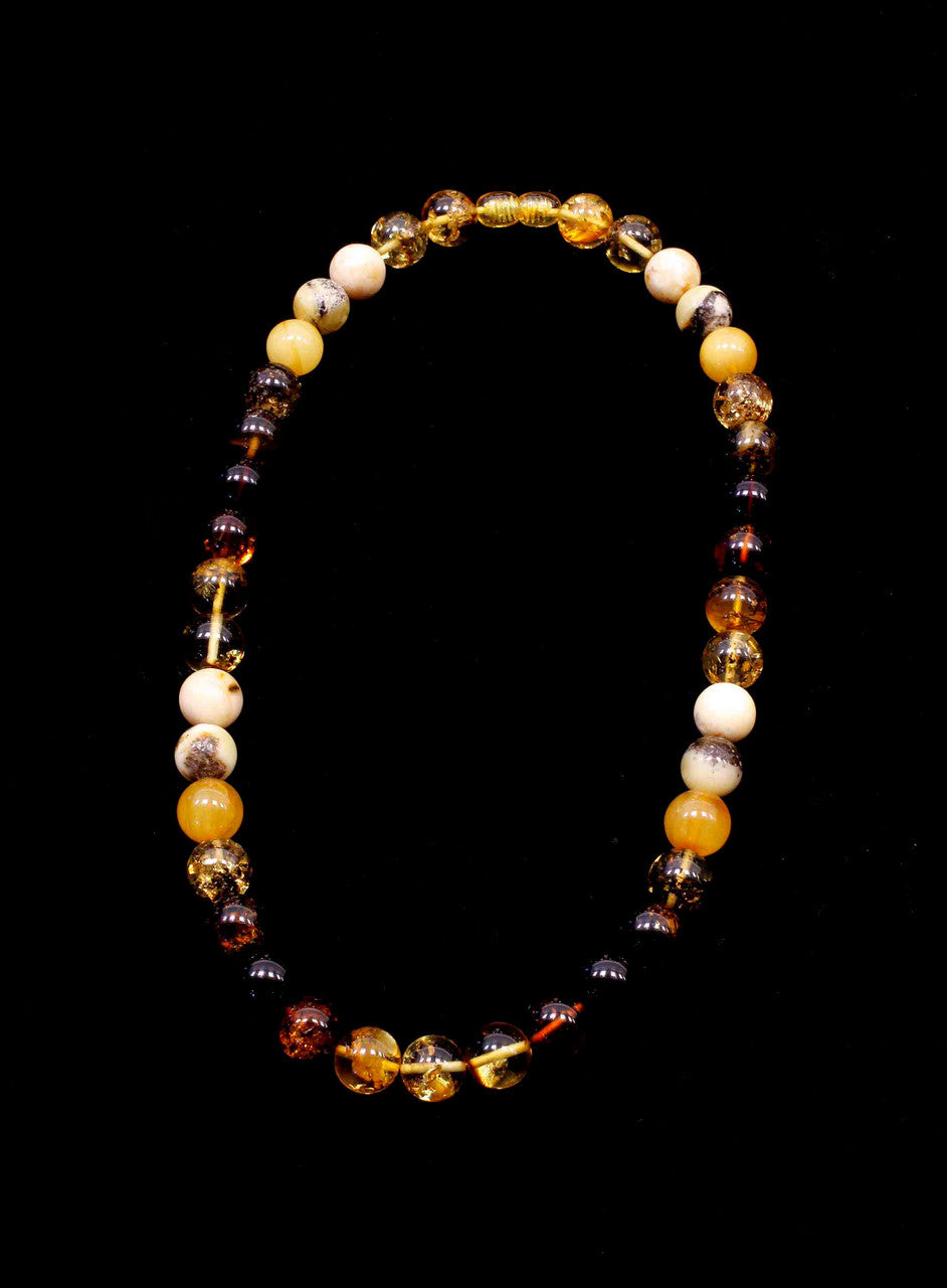 Round, Baltic,  Natural, Amber, Bead, Necklace,