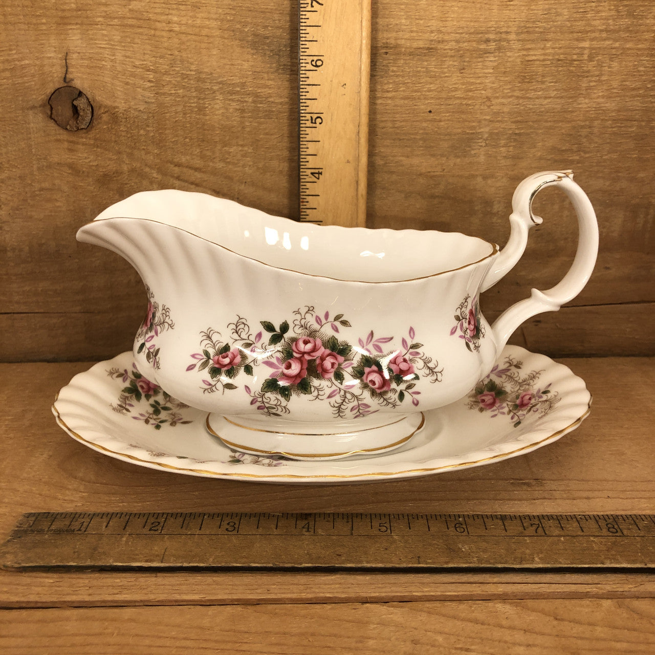 Royal Albert, Lavender Rose, Vintage Gravy Boat and Liner