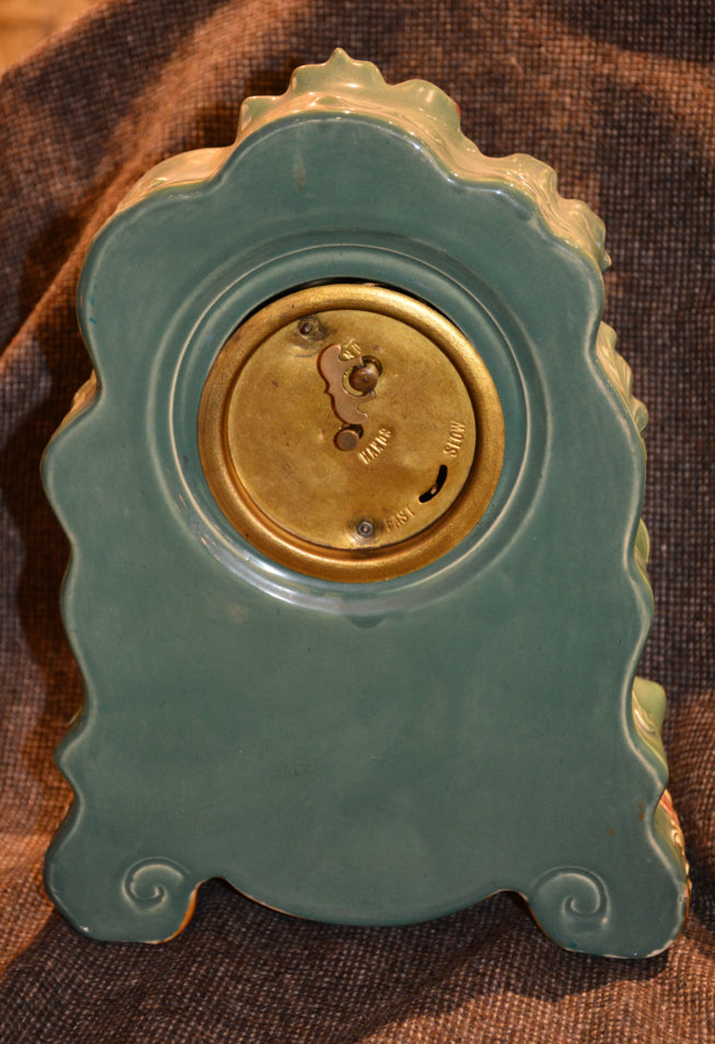 Antique French Ceramic Clock, Porcelain, Hand Painted, HK33821