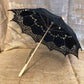 Black Old-Fashioned, Parasol, Umbrella, Batternburg , Lace, large.