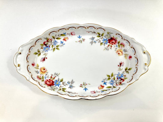 Royal Albert, Jubilee Rose, Tray, Fine Bone China, Vintage, Oval, Handled, Regal, Floral