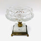 Vintage Crystal Pedestal Bowl, Compote, Brilliant Cut Crystal, Marble, Stone Base