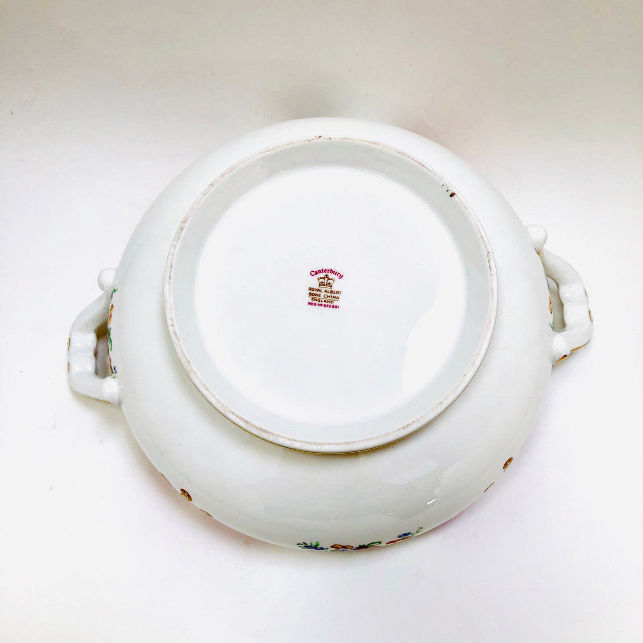 Royal Albert, Canterbury, Two handled, Vegetable, Covered, Bowl, Casserole, Vintage, England, Steampunk