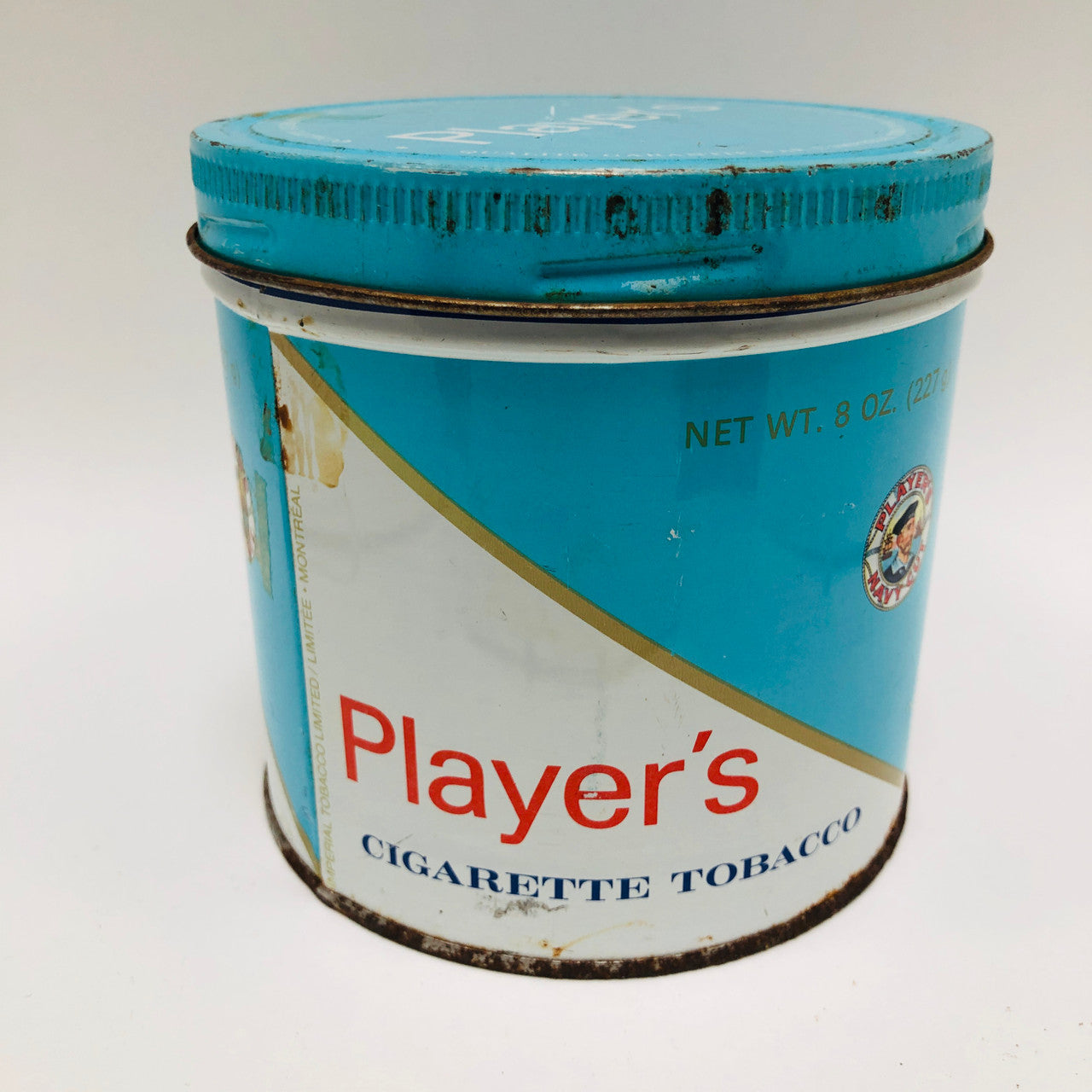 Vintage, Metal, Round, Player's, Tobacco Tin, Canister